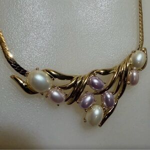 Trifari Gold and Pearl Necklace.